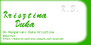 krisztina duka business card